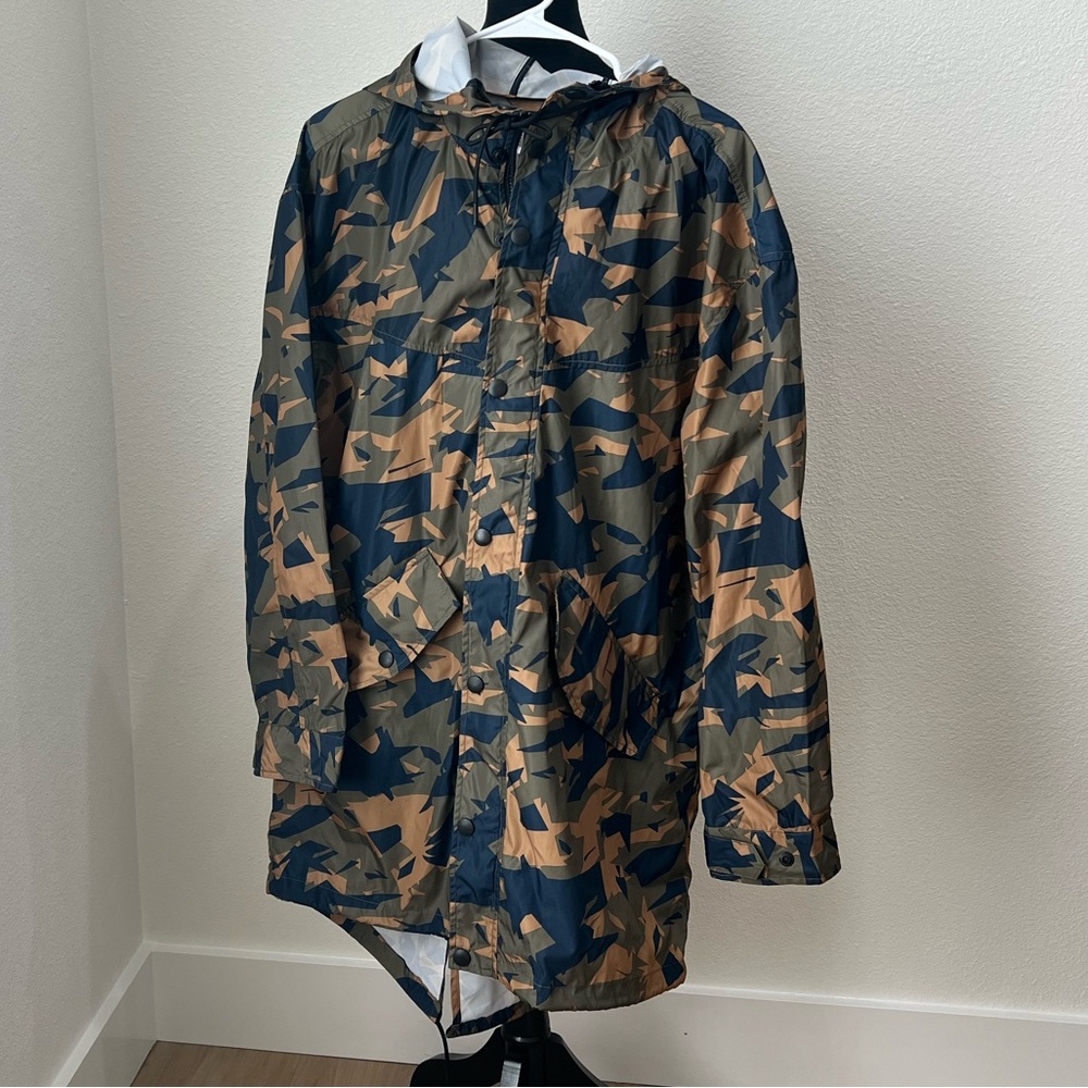 Original Use Camo Hooded Jacket — Navy, Olive & Tan